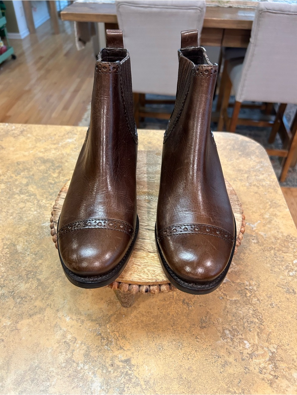 Tory Burch Brown Leather Chelsea Boots
